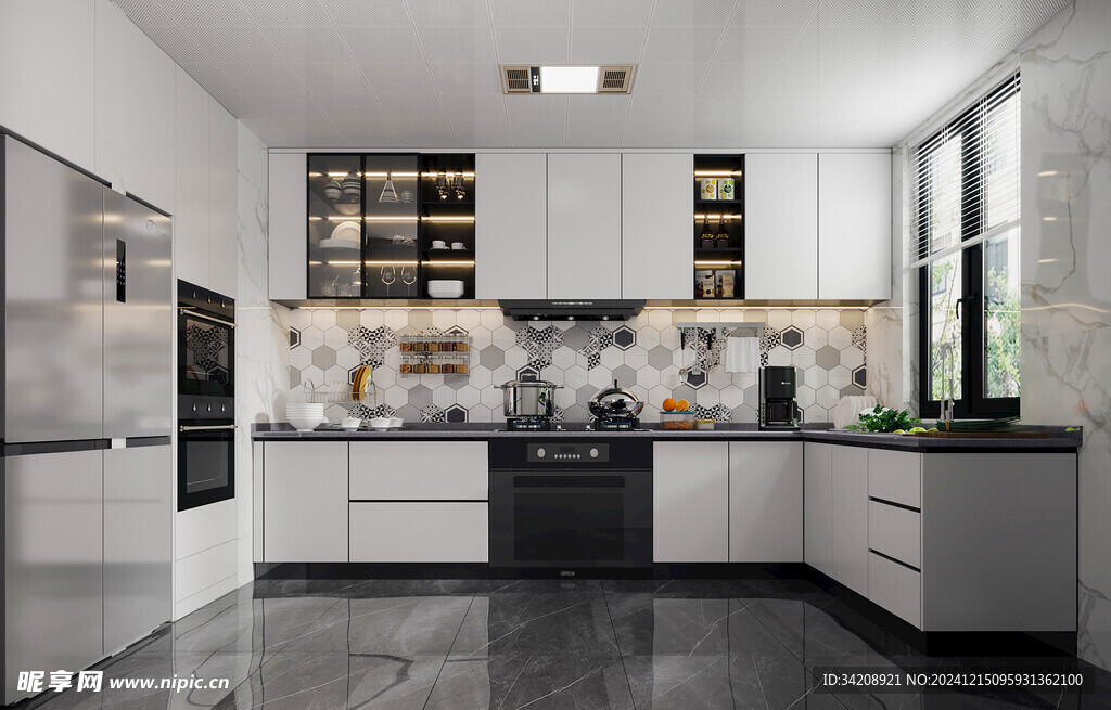 餐厅厨房餐边柜岛台现代简约装修