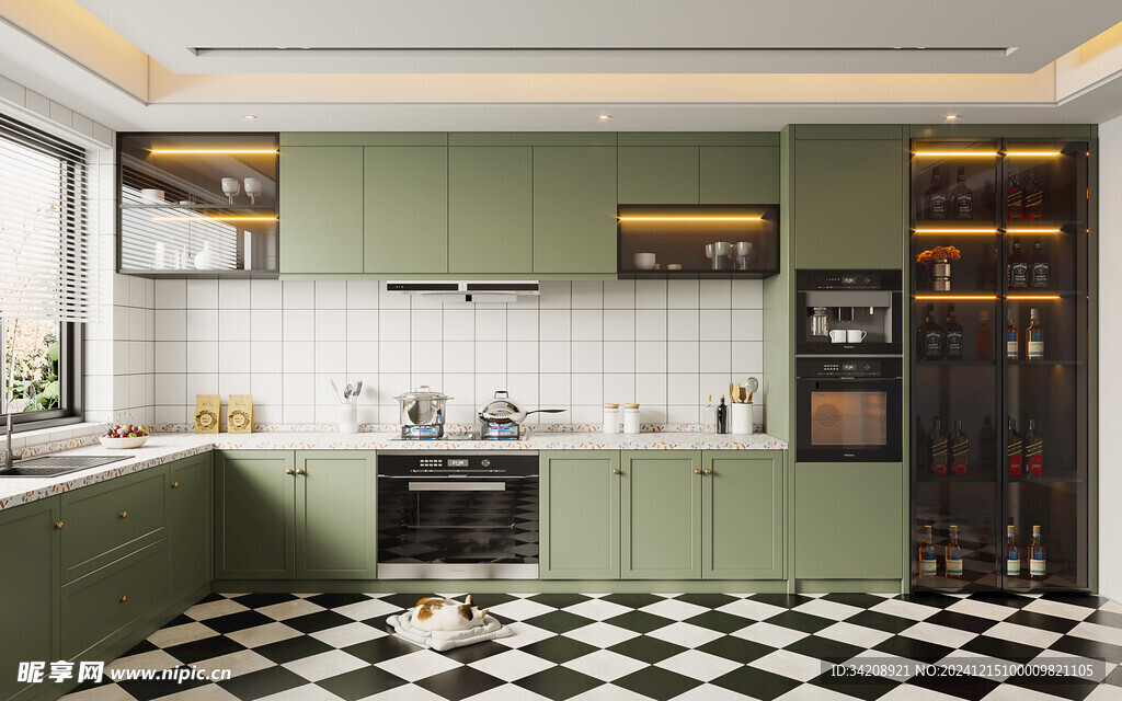 餐厅厨房餐边柜岛台现代简约装修