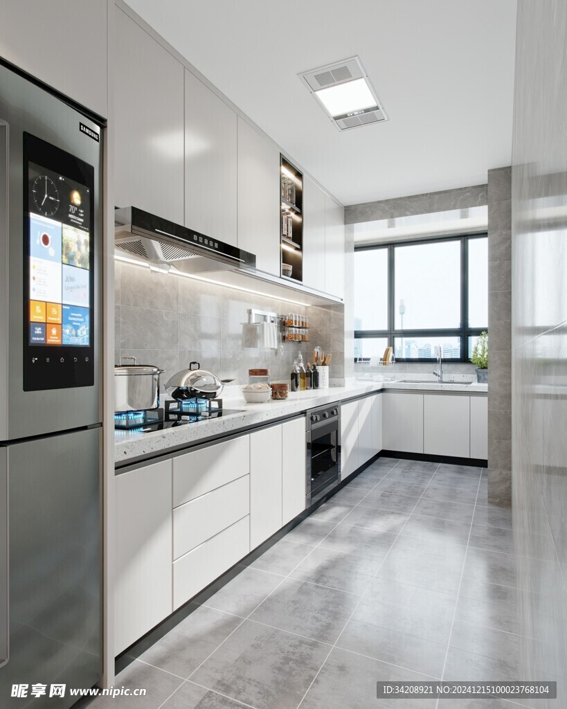 餐厅厨房餐边柜岛台现代简约装修