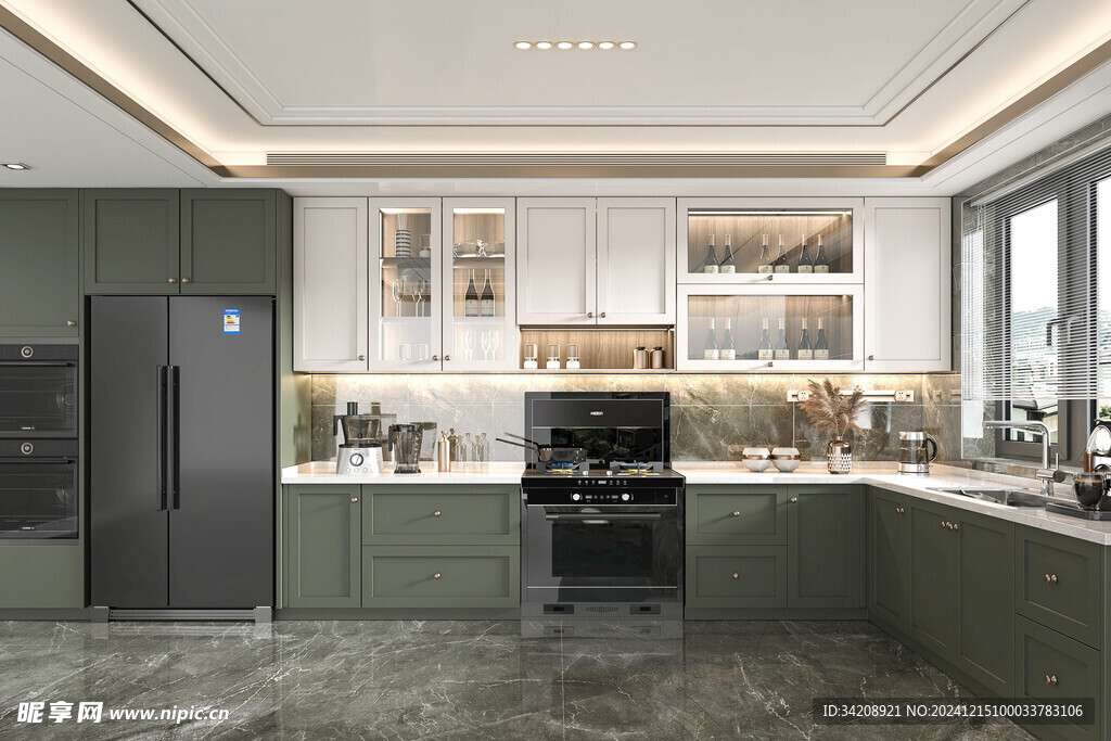 餐厅厨房餐边柜岛台现代简约装修