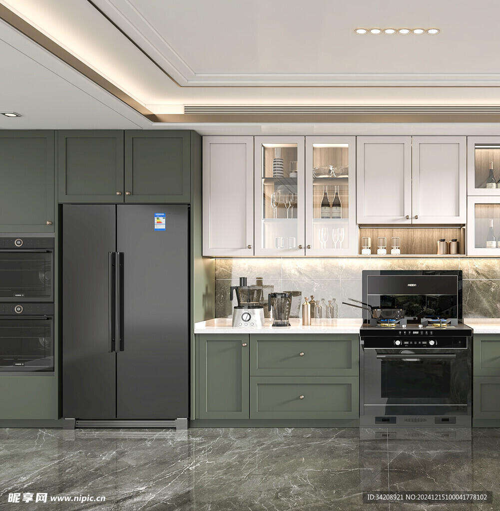 餐厅厨房餐边柜岛台现代简约装修