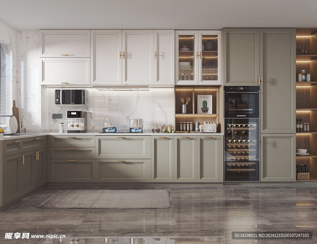 餐厅厨房餐边柜岛台现代简约装修