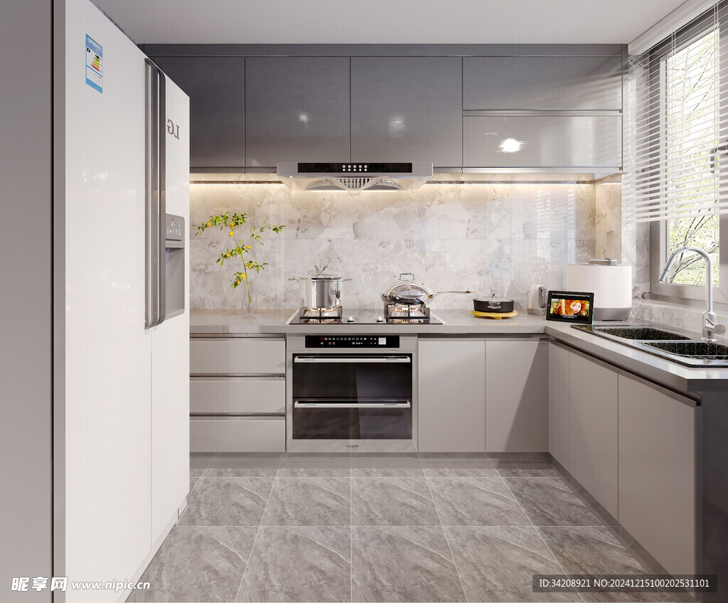 餐厅厨房餐边柜岛台现代简约装修