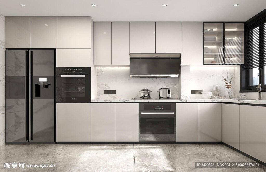 餐厅厨房餐边柜岛台现代简约装修