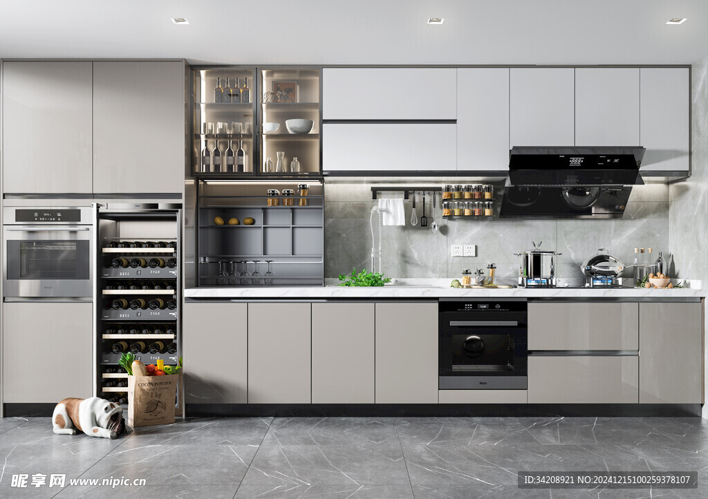 餐厅厨房餐边柜岛台现代简约装修