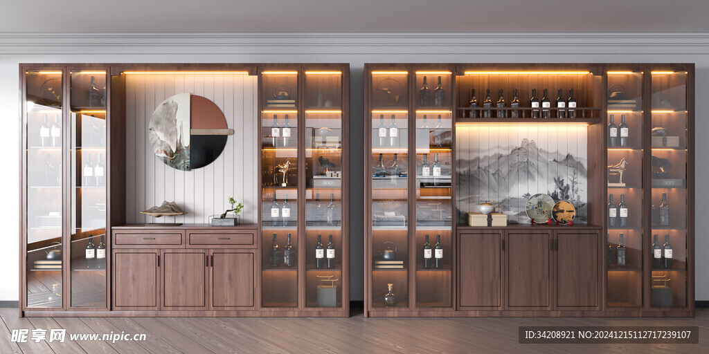 酒柜厨房餐边柜展示柜开放格家装