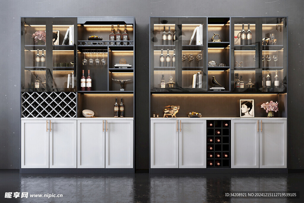 酒柜厨房餐边柜展示柜开放格家装