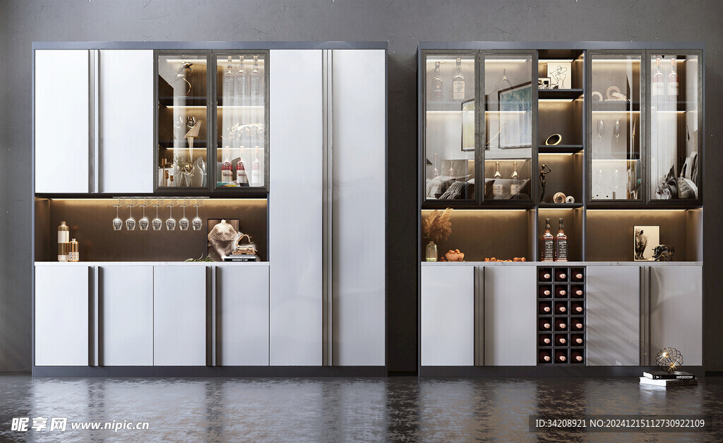 酒柜厨房餐边柜展示柜开放格家装