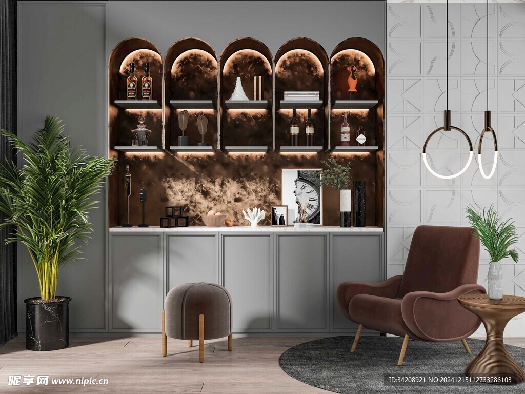 酒柜厨房餐边柜展示柜开放格家装