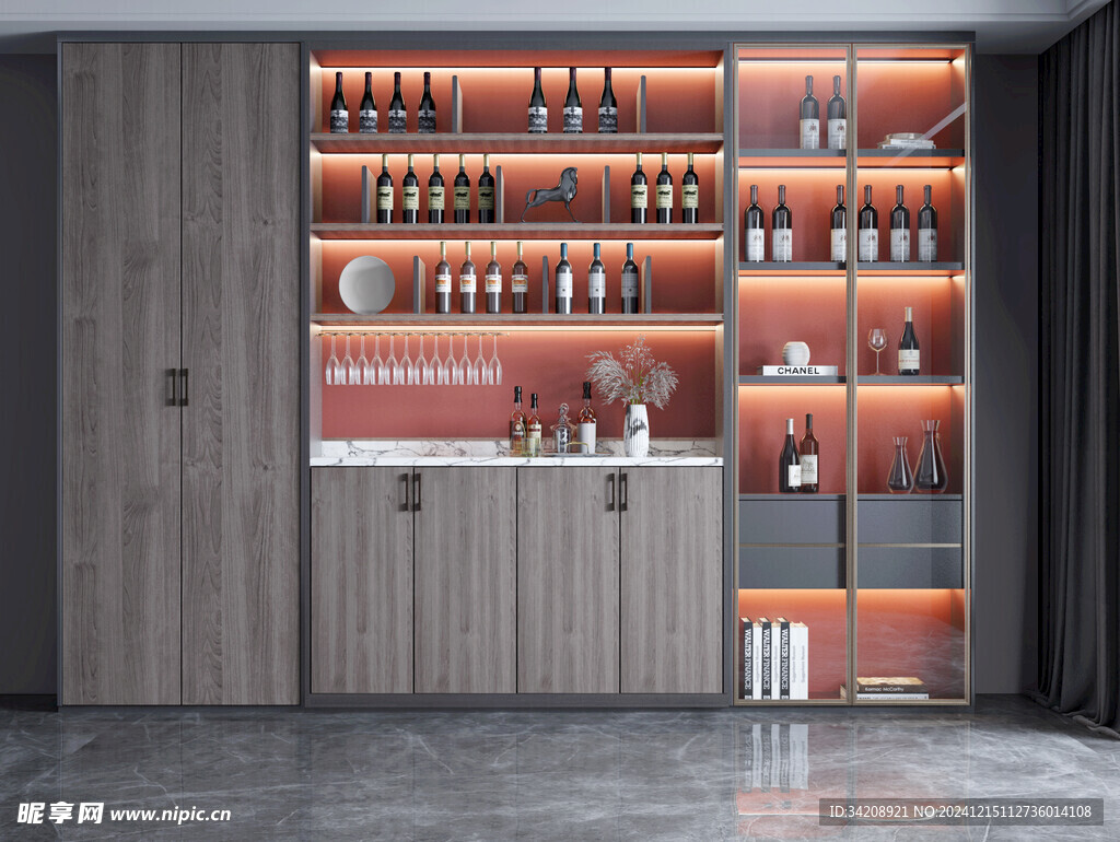 酒柜厨房餐边柜展示柜开放格家装