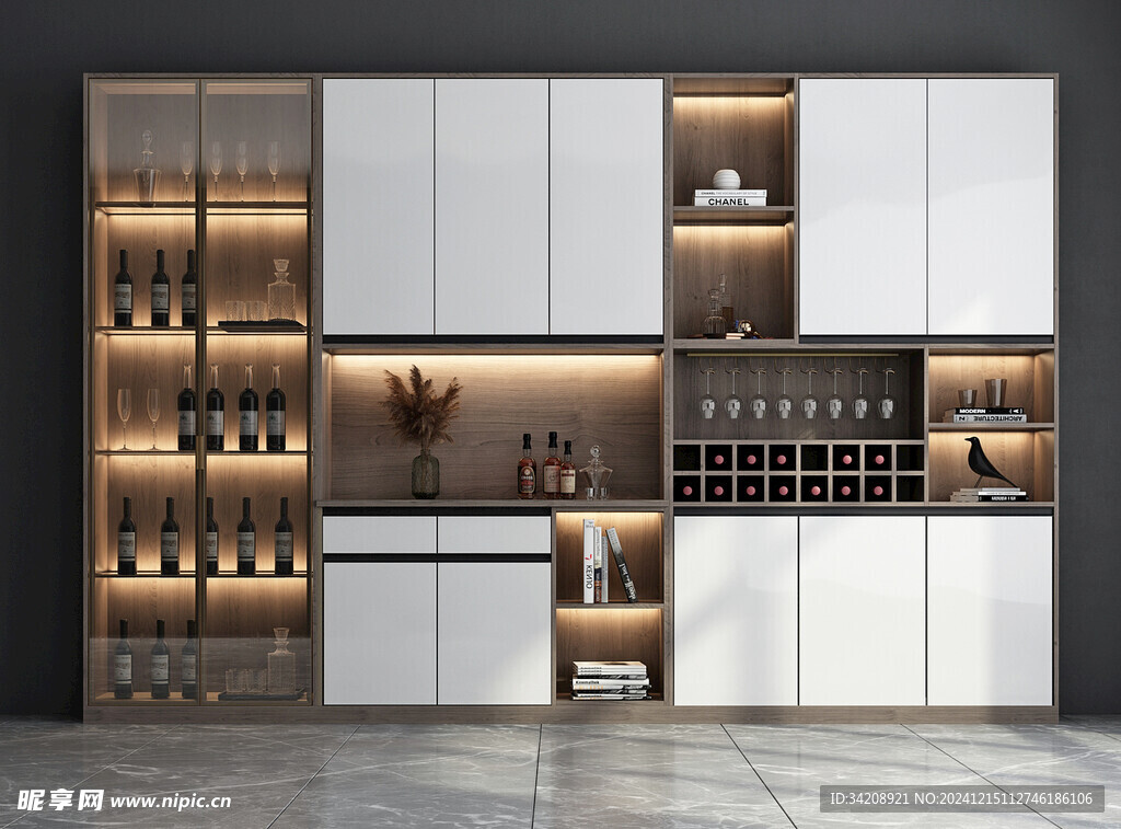 酒柜厨房餐边柜展示柜开放格家装