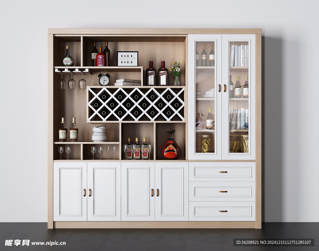酒柜厨房餐边柜展示柜开放格家装