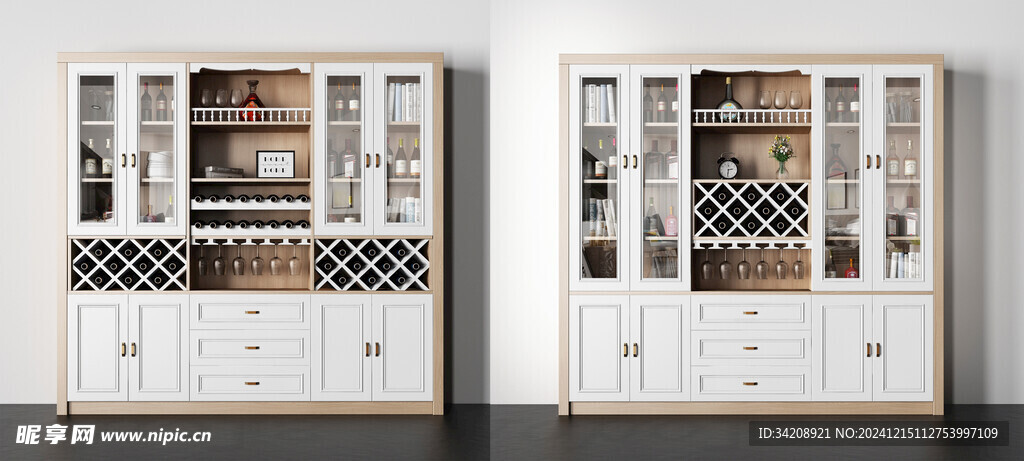 酒柜厨房餐边柜展示柜开放格家装