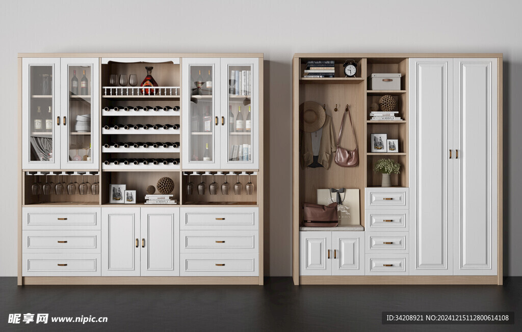 酒柜厨房餐边柜展示柜开放格家装