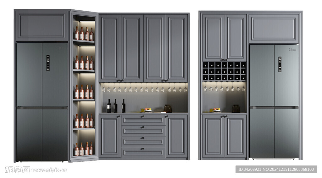 酒柜厨房餐边柜展示柜开放格家装