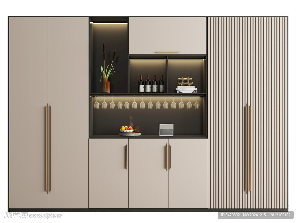 酒柜厨房餐边柜展示柜开放格家装