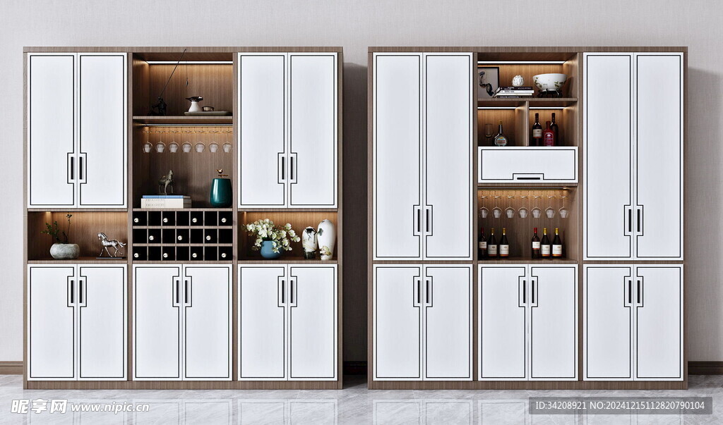 酒柜厨房餐边柜展示柜开放格家装