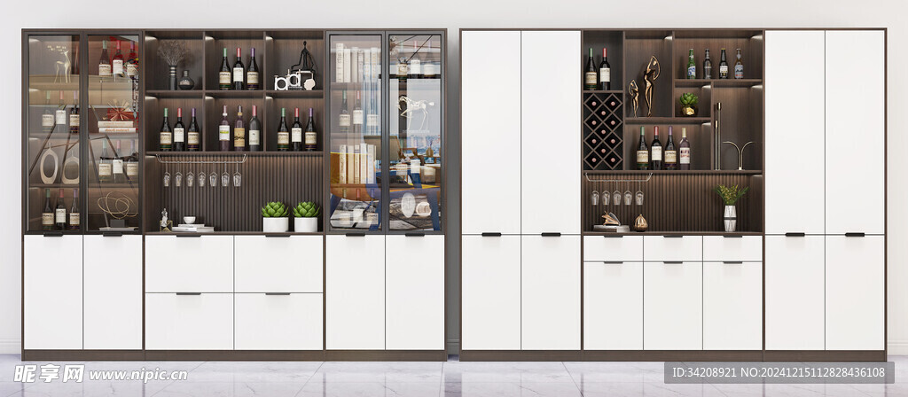 酒柜厨房餐边柜展示柜开放格家装