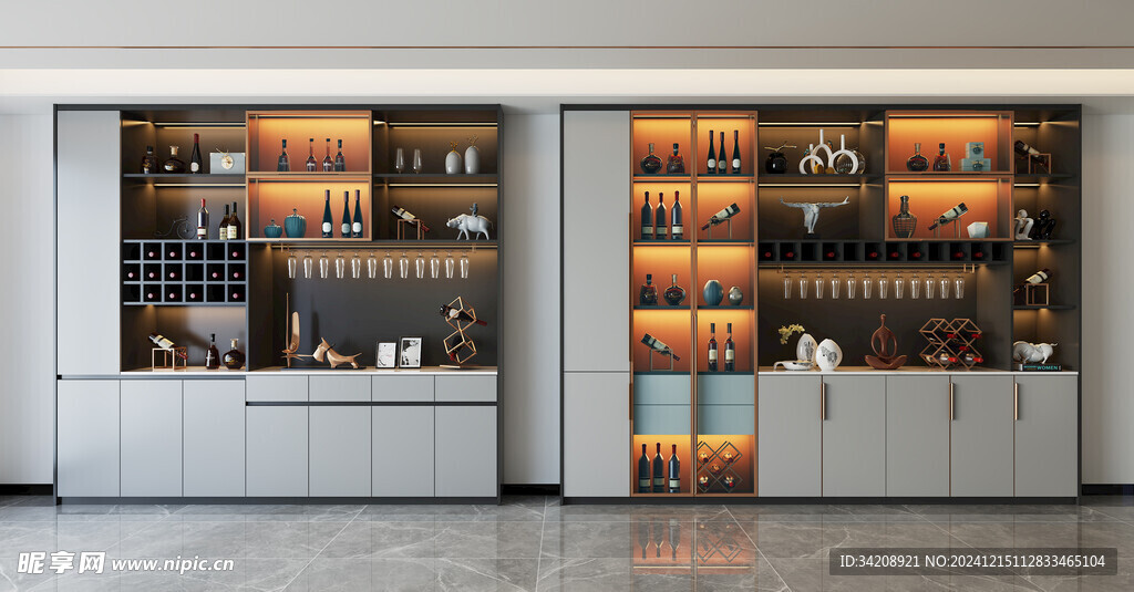 酒柜厨房餐边柜展示柜开放格家装