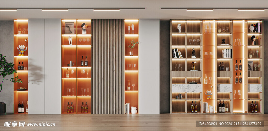 酒柜厨房餐边柜展示柜开放格家装