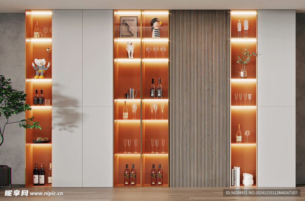 酒柜厨房餐边柜展示柜开放格家装