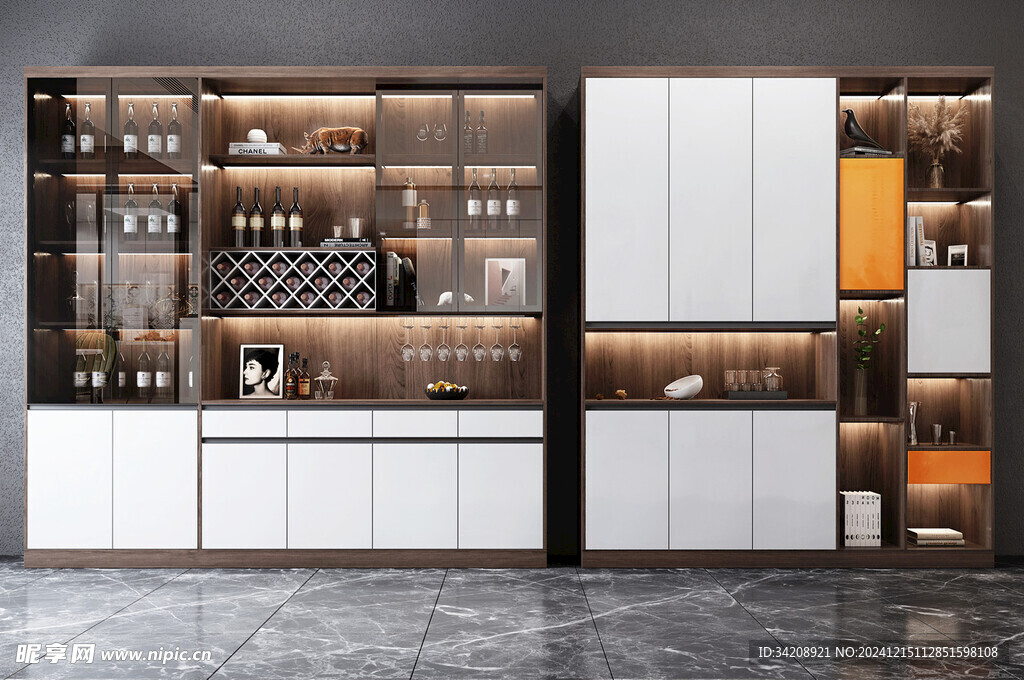 酒柜厨房餐边柜展示柜开放格家装