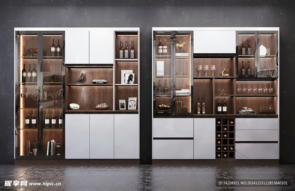 酒柜厨房餐边柜展示柜开放格家装