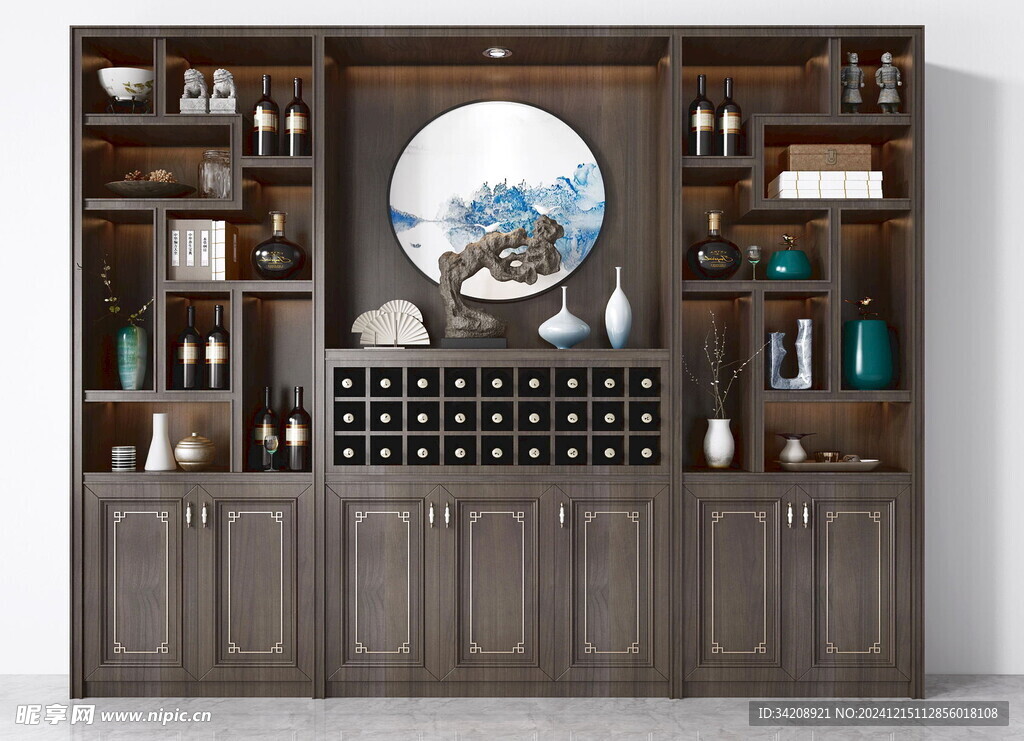 酒柜厨房餐边柜展示柜开放格家装