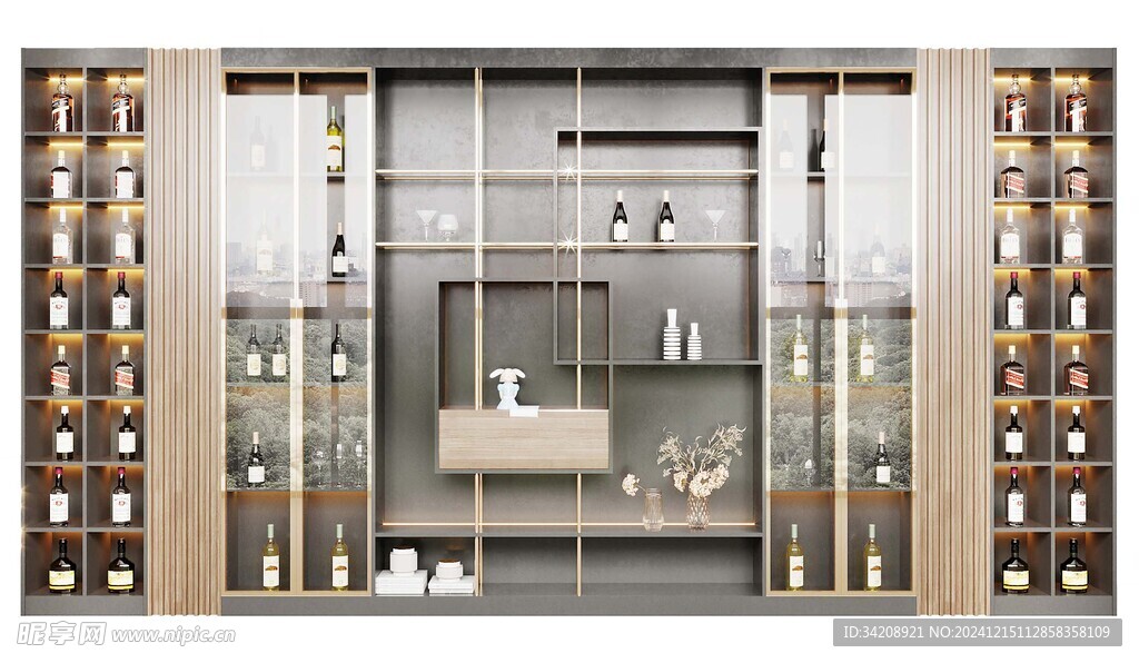 酒柜厨房餐边柜展示柜开放格家装