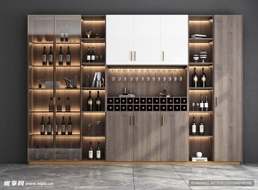 酒柜厨房餐边柜展示柜开放格家装