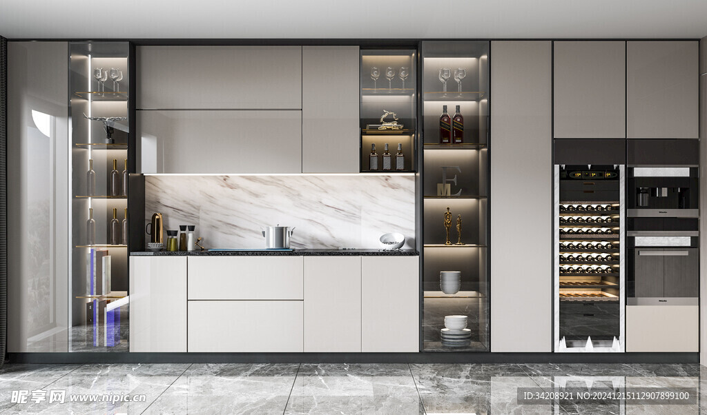 酒柜厨房餐边柜展示柜开放格家装