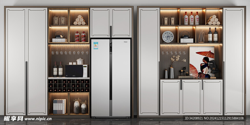 酒柜厨房餐边柜展示柜开放格家装