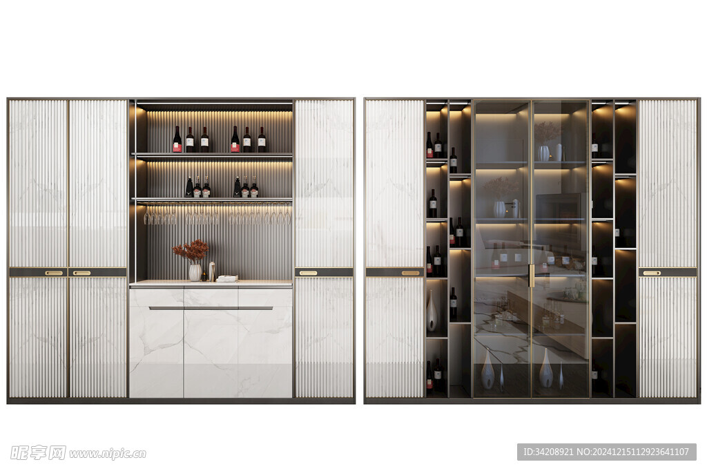 酒柜厨房餐边柜展示柜开放格家装
