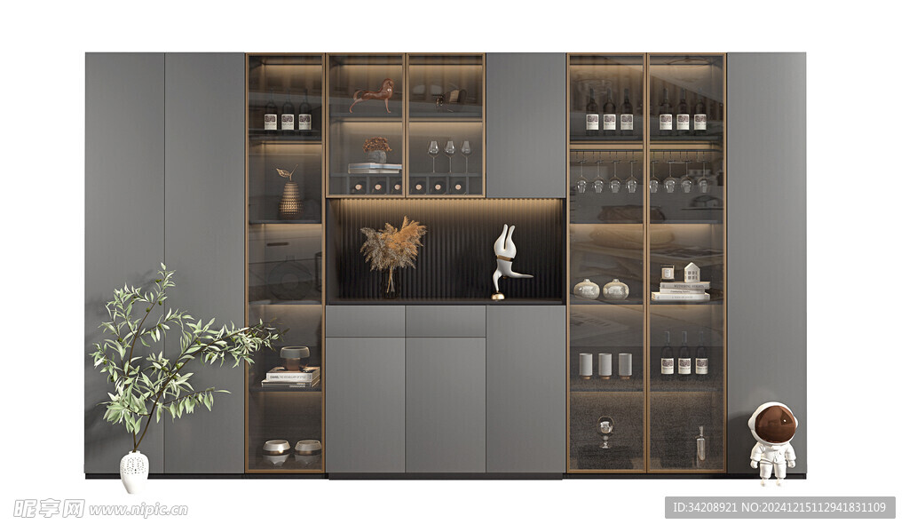 酒柜厨房餐边柜展示柜开放格家装