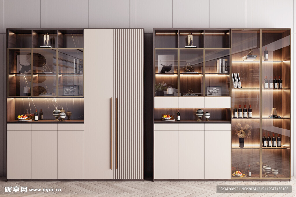酒柜厨房餐边柜展示柜开放格家装
