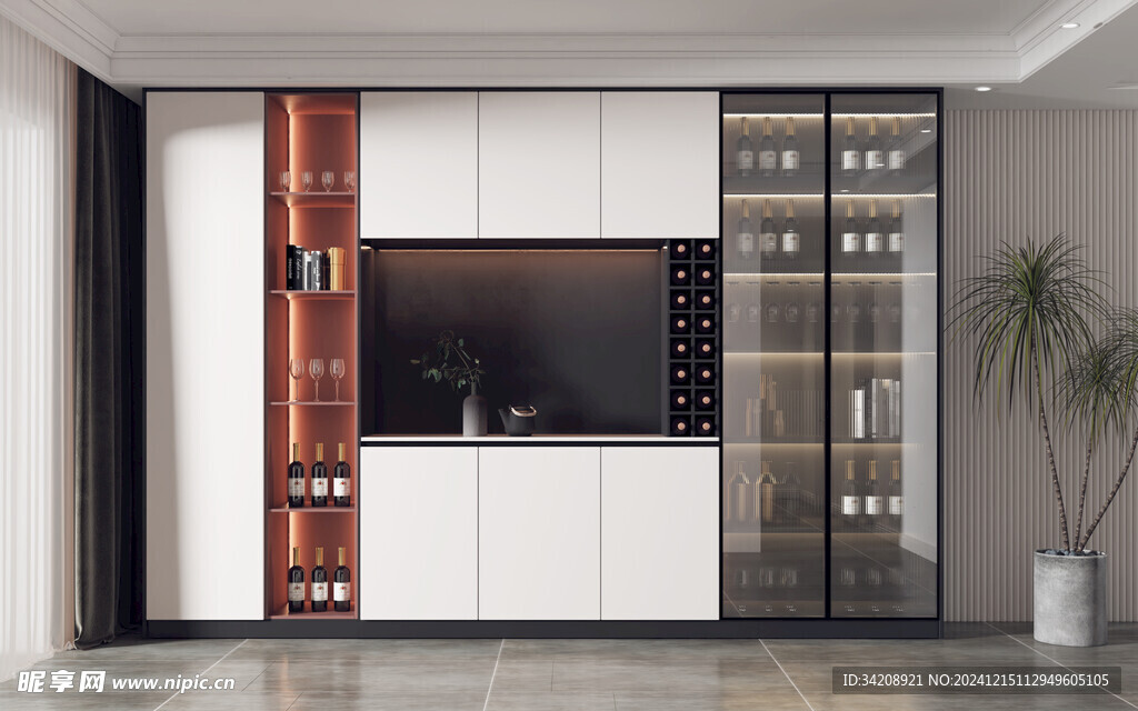 酒柜厨房餐边柜展示柜开放格家装