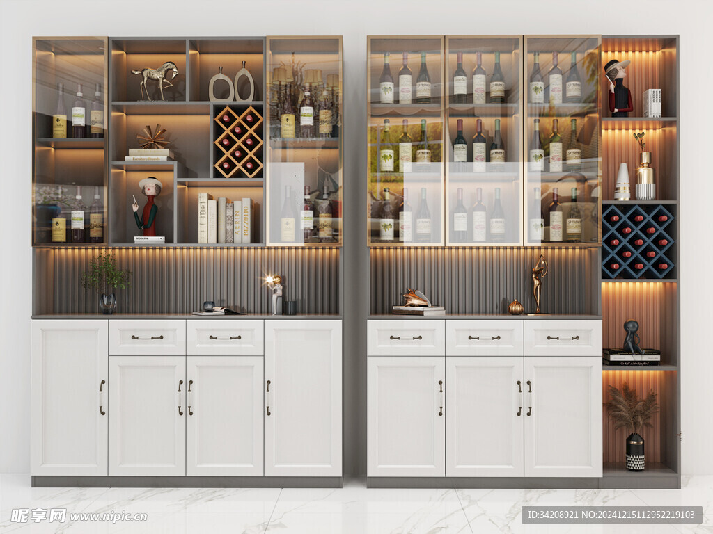 酒柜厨房餐边柜展示柜开放格家装