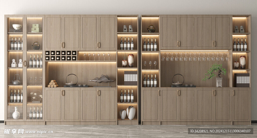 酒柜厨房餐边柜展示柜开放格家装