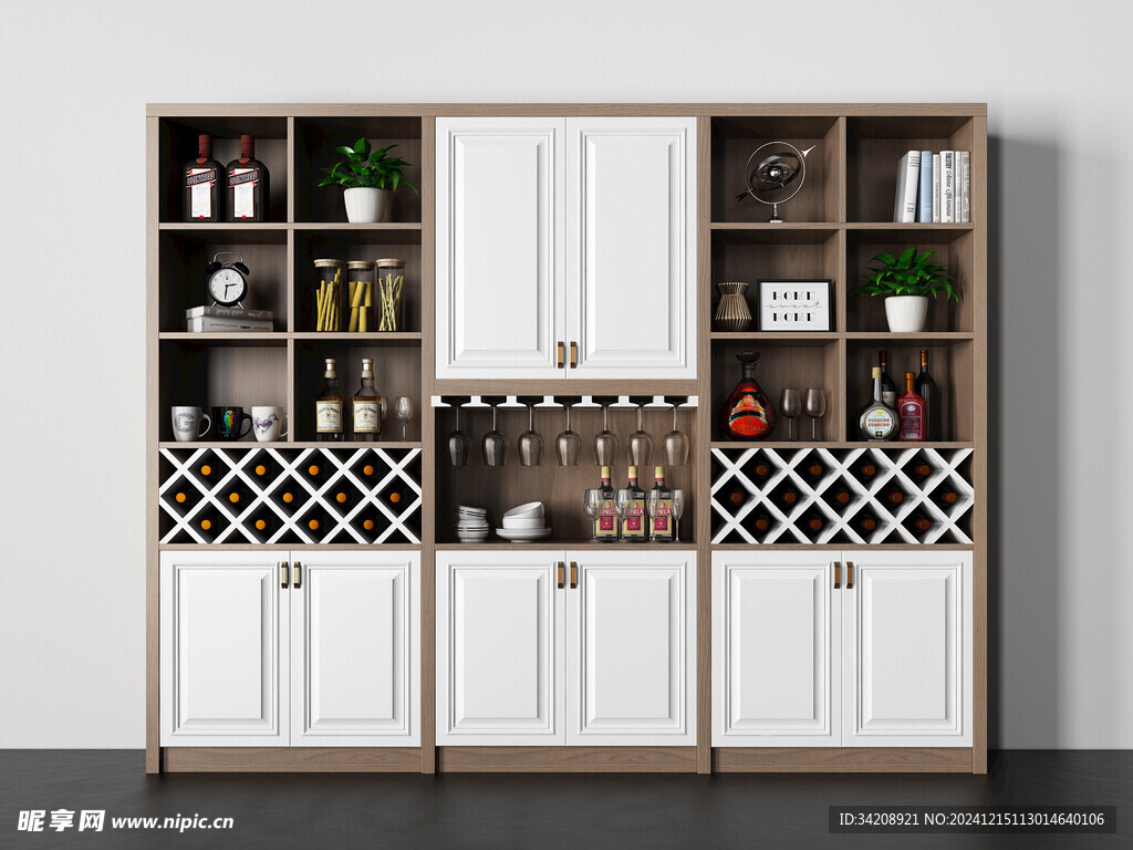 酒柜厨房餐边柜展示柜开放格家装