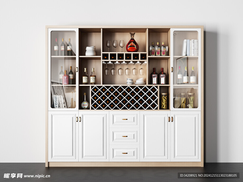 酒柜厨房餐边柜展示柜开放格家装