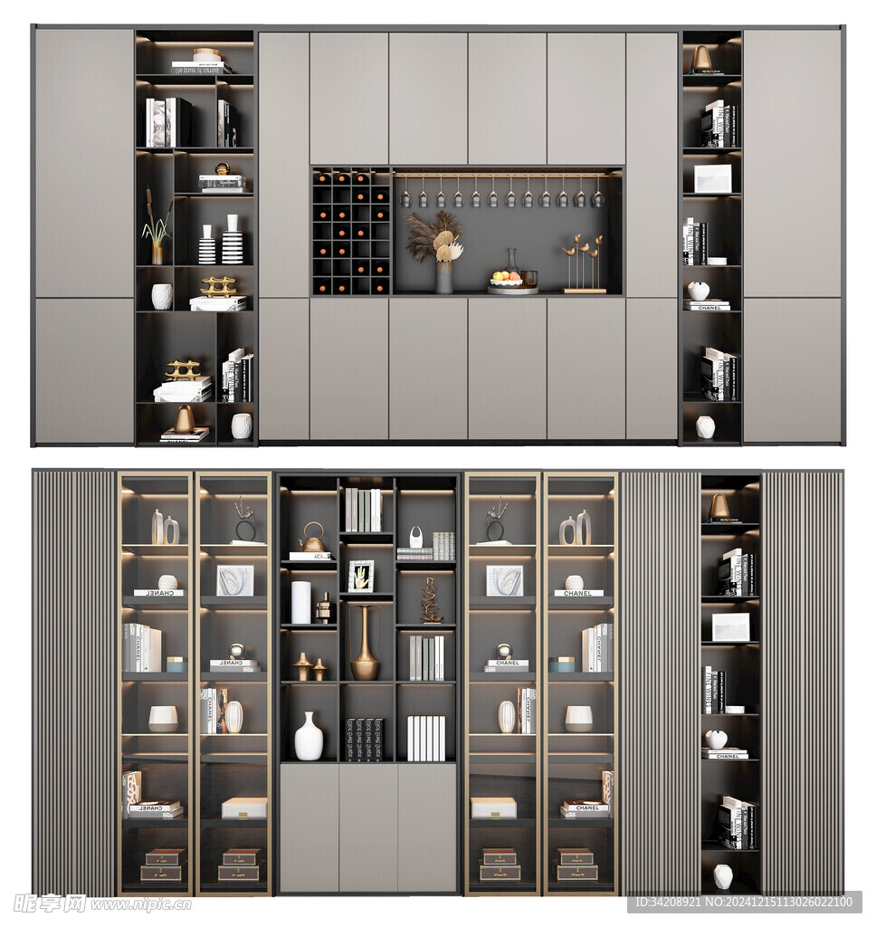 酒柜厨房餐边柜展示柜开放格家装