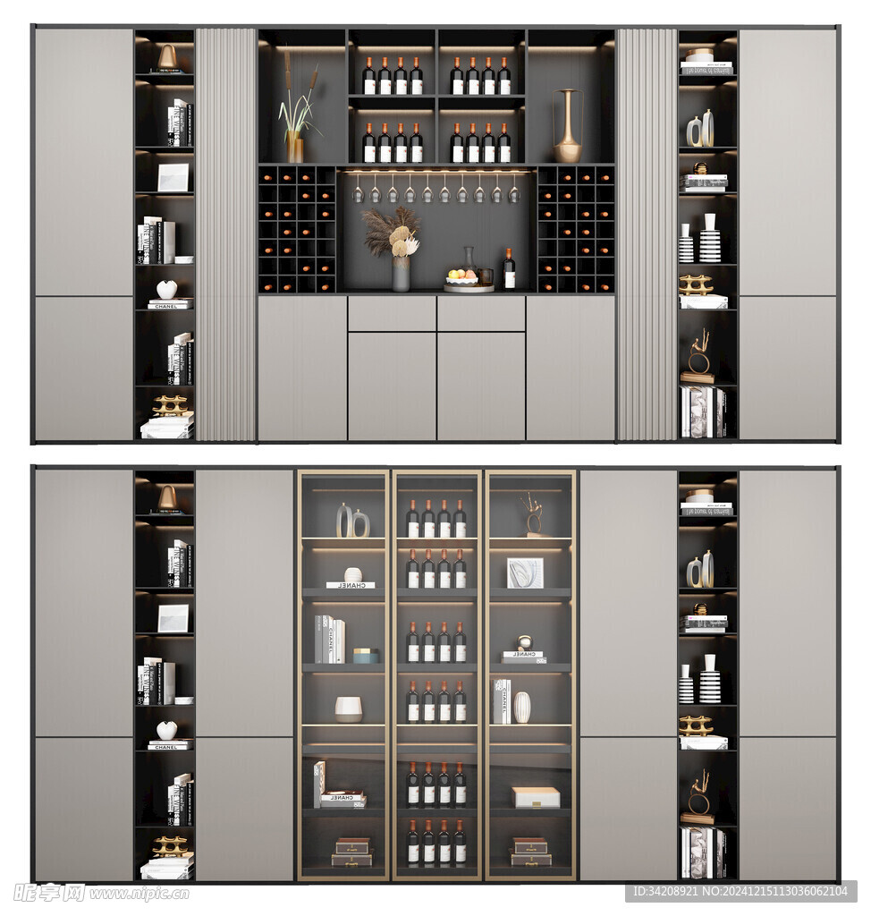 酒柜厨房餐边柜展示柜开放格家装