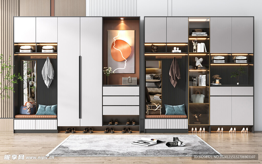 入户大门鞋柜衣柜家玄关装修定制