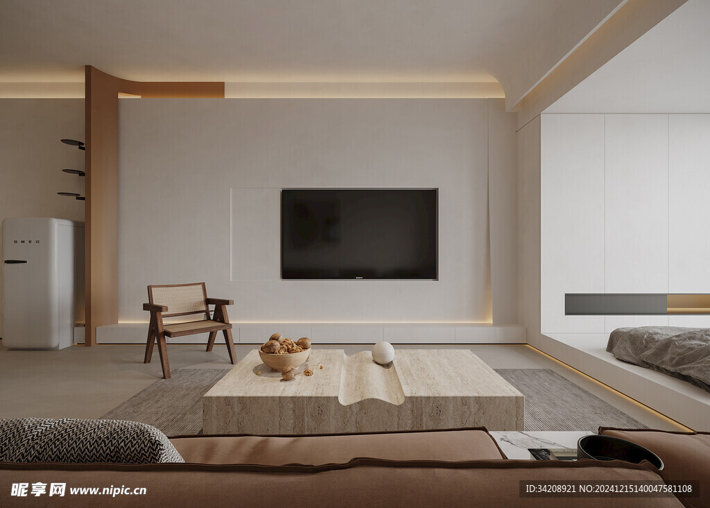 电视机满墙柜客厅装饰现代简约风