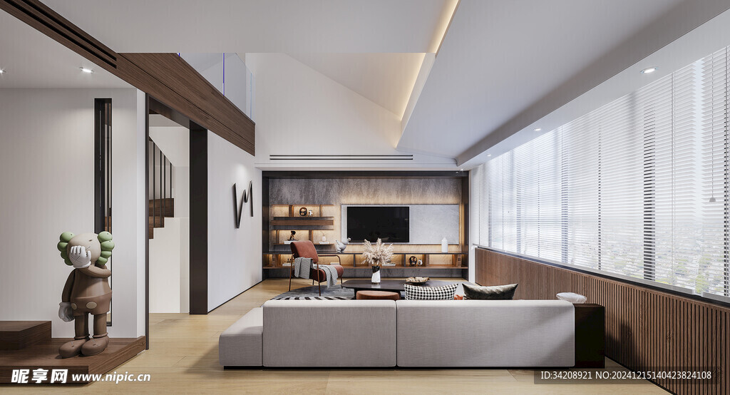 电视机满墙柜客厅装饰现代简约风