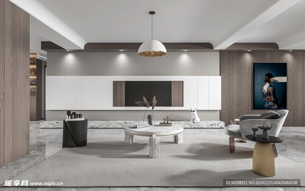 电视机满墙柜客厅装饰现代简约风