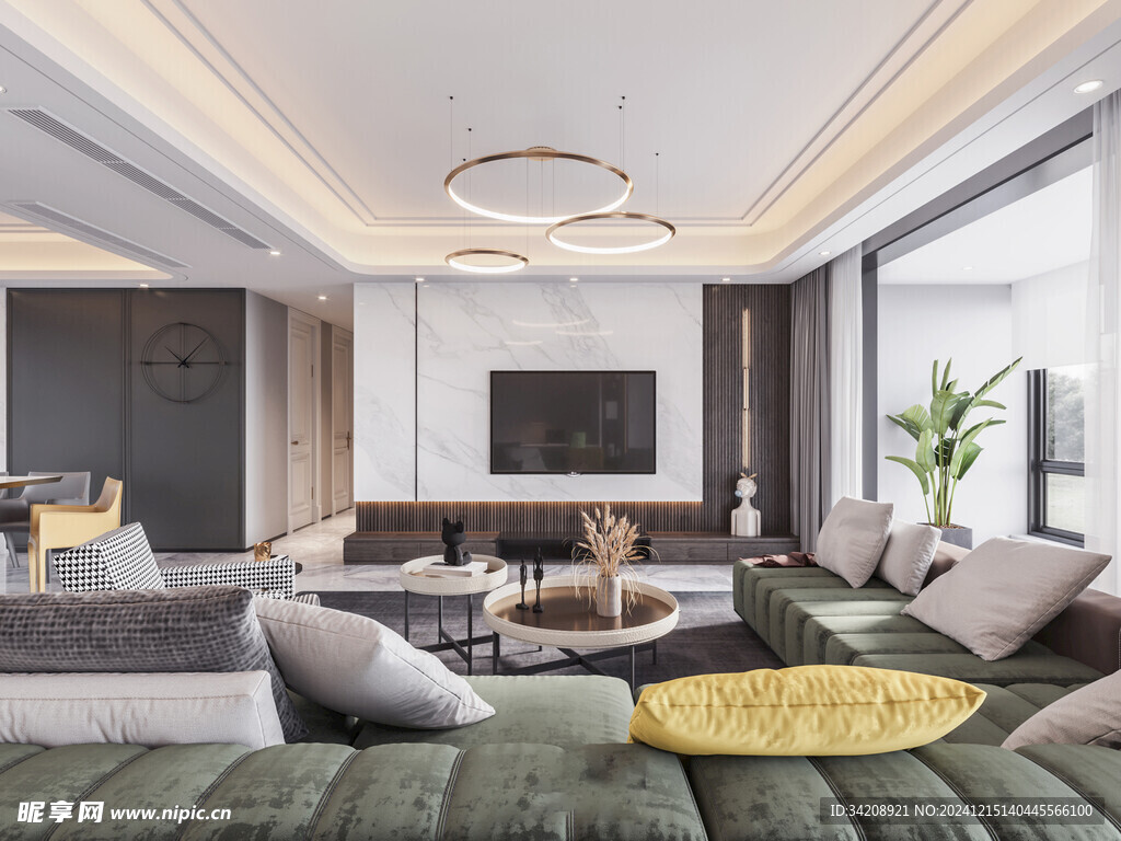 电视机满墙柜客厅装饰现代简约风