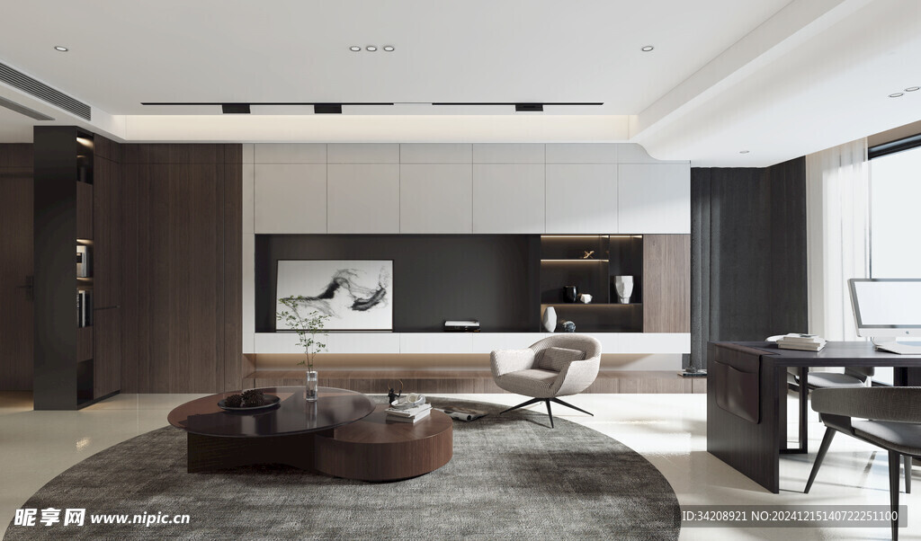 电视机满墙柜客厅装饰现代简约风