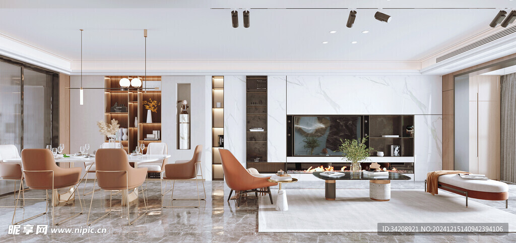 电视机满墙柜客厅装饰现代简约风