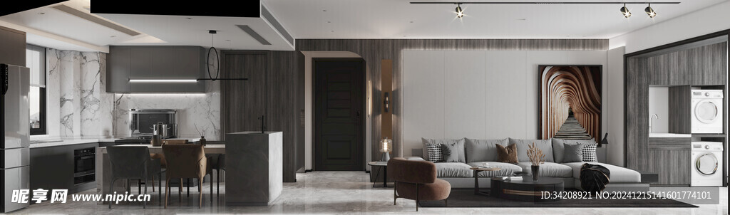 电视机满墙柜客厅装饰现代简约风